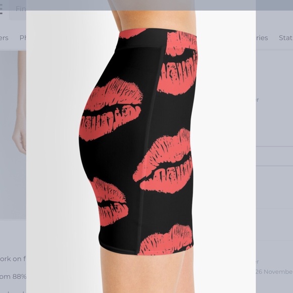 Lip Print pencil skirt from Redbubble BNWT - Picture 2 of 4